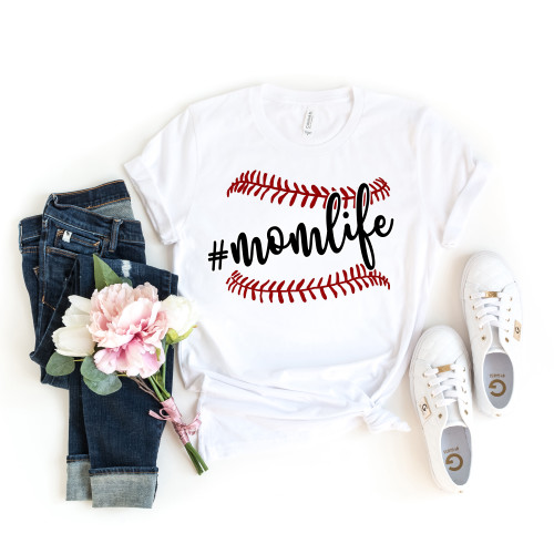 #MomLife Baseball Tee
