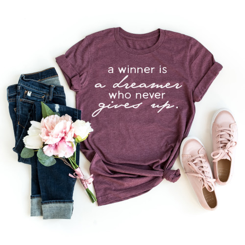 A Winner Is A Dreamer Tee White Ink