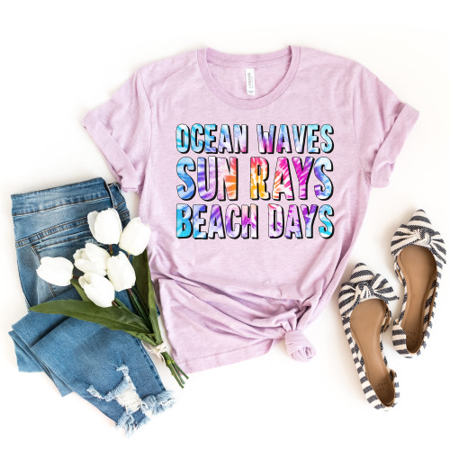 Ocean Waves Sun Rays Tee