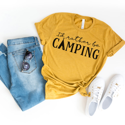 I'd Rather Be Camping Tee Black Ink