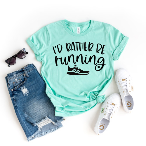 I'd Rather Be Running Tee Black Ink