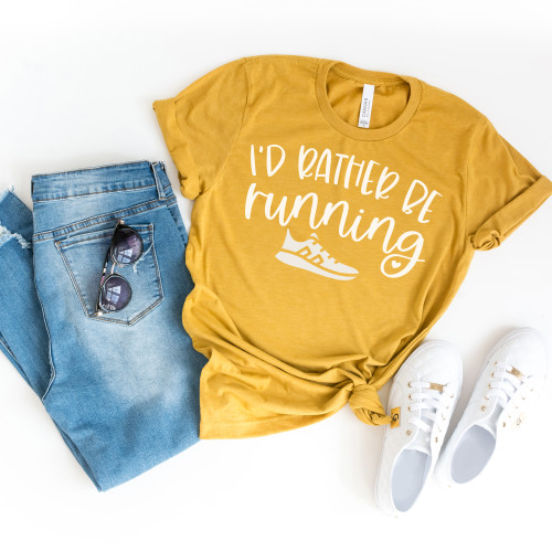 I'd Rather Be Running Tee White Ink