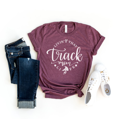 Livin' That Track Mom Life Tee White Ink