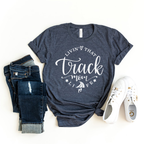 Livin' That Track Mom Life Tee White Ink