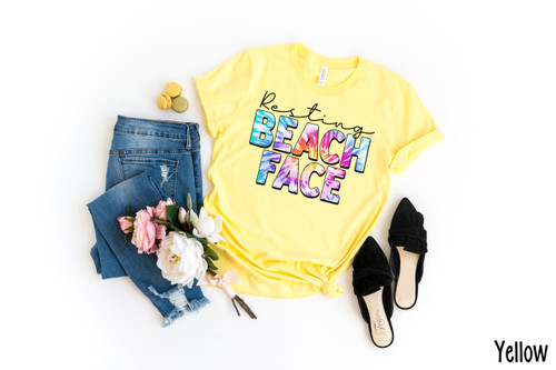 Tie Dye Resting Beach Face Tee