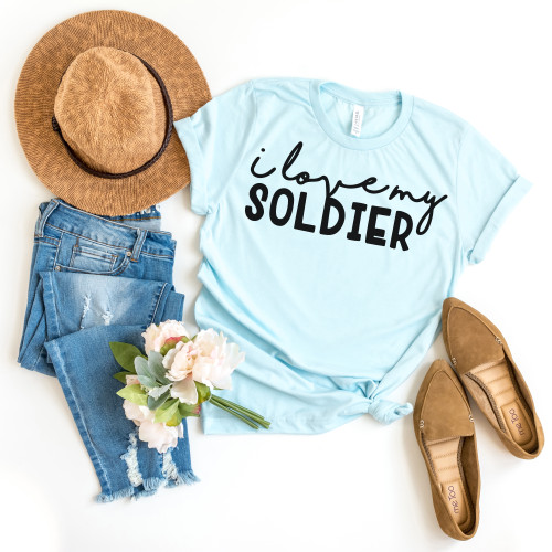 I love My Soldier Tee Black Ink