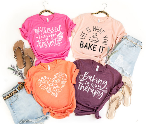 Baking is My Therapy Tee Black Ink