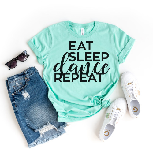 Eat Sleep Dance Repeat Tee Black Ink