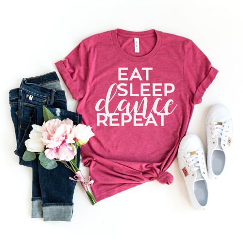 Eat Sleep Dance Repeat Tee White Ink
