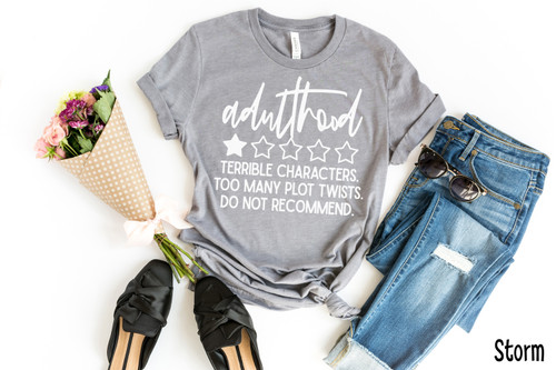 Adulthood Tee White Ink