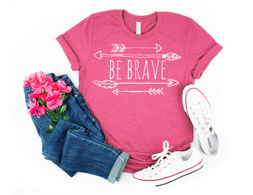 Be Brave Arrow Tee White Ink