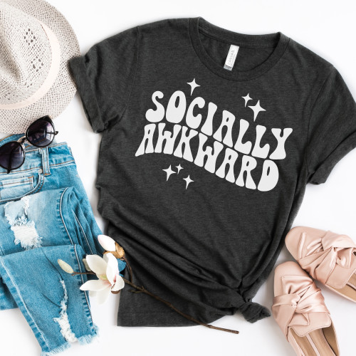 Socially Awkward Tee White Ink
