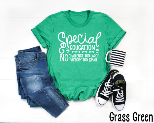 Special Education No Challenge Tee White Ink