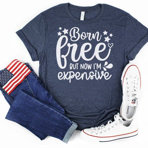 Born Free Now I'm Expensive Tee White Ink