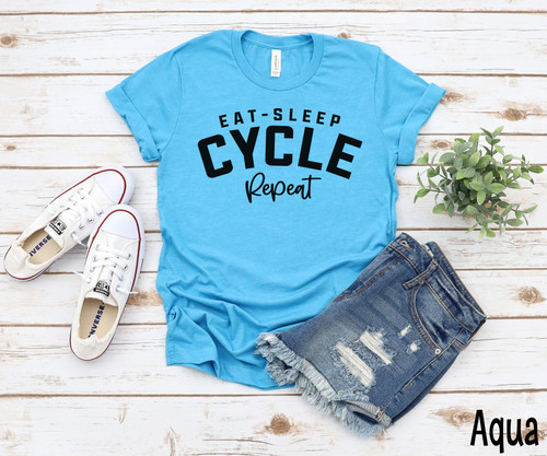 Eat Sleep Cycle Repeat Black Ink