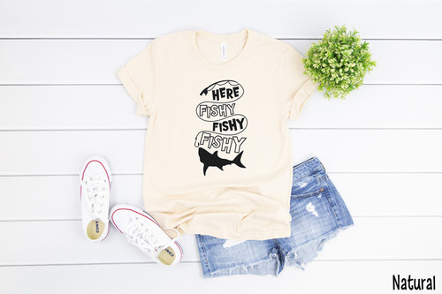 Here Fishy Fishy Fishy Tee Black Ink