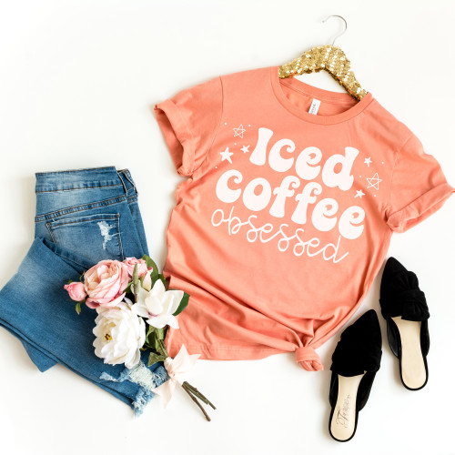Iced Coffee Obsessed Tee White Ink Iced Coffee Obsessed Tee White Ink
