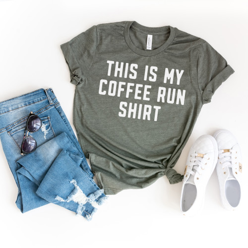 Coffee Run Tee White Ink