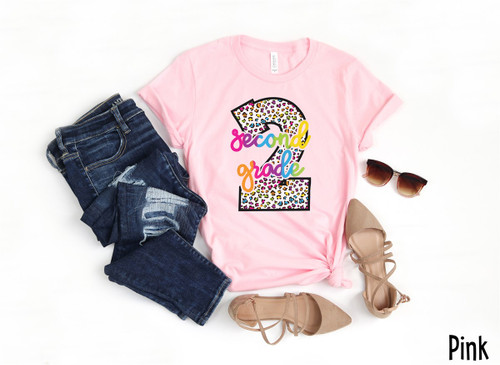 2nd Grade Colorful Leopard Tee 2nd Grade Colorful Leopard Tee