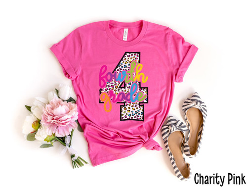 4th Grade Colorful Leopard Tee 4th Grade Colorful Leopard Tee