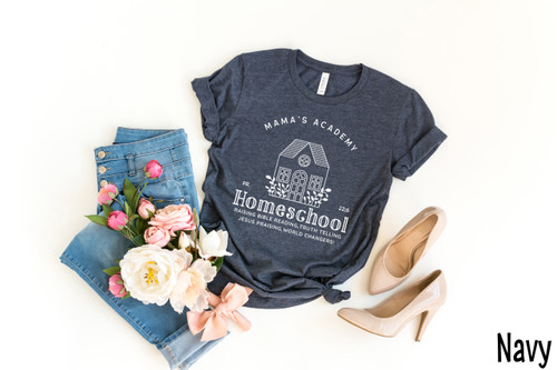 Mamas Academy Homeschool Tee White Ink