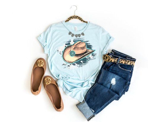 Turquoise Cowboy Hat Tee