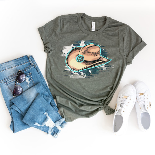 Turquoise Cowboy Hat Tee