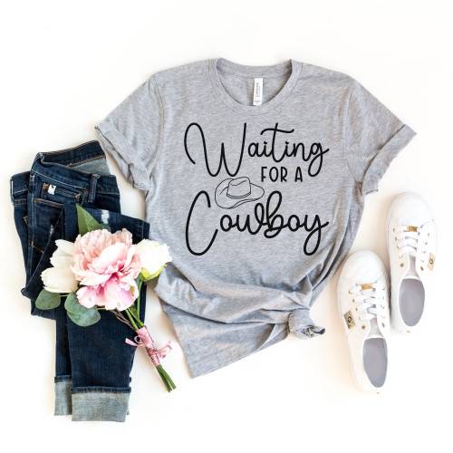 Waiting For A Cowboy Tee Black Ink