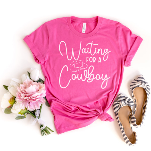 Waiting For A Cowboy Tee White Ink