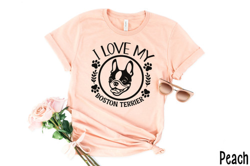 I Love My Boston Terrier Tee Black Ink