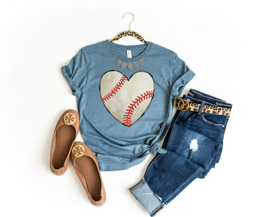 Baseball Heart Graphic Tee