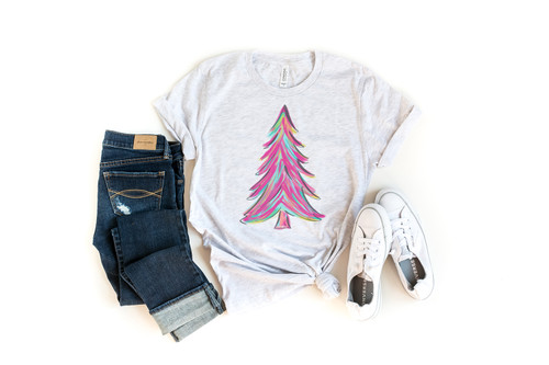 Colorful Christmas Tree Tee