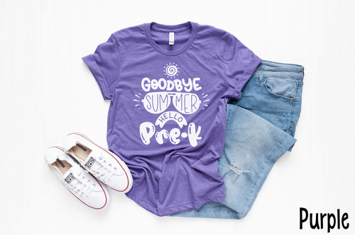 Goodbye Summer Hello PreK Tee White Ink