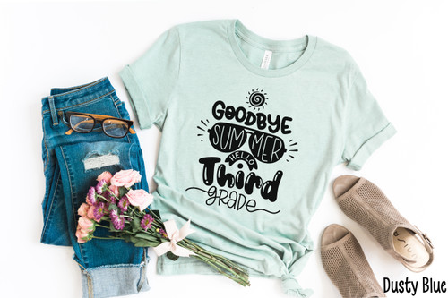 Goodbye Summer Hello 3rd Grade Tee Black Ink