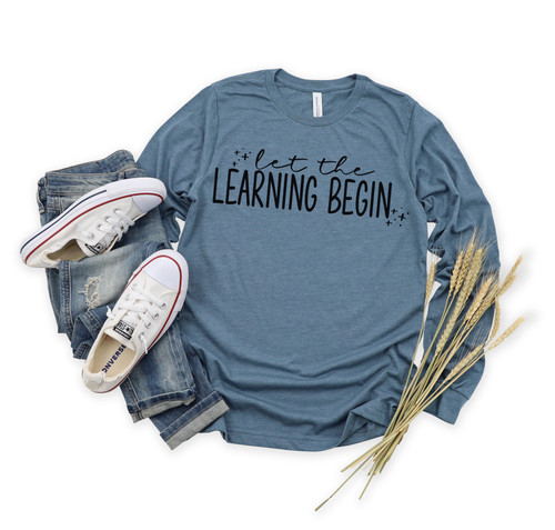 Let The Learning Begin Long Sleeve Tee Black Ink
