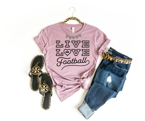 Live Love Football Tee Black Ink