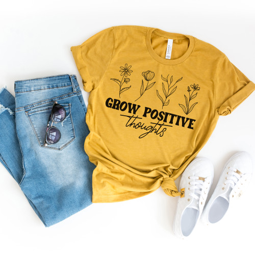 Grow Positive Thoughts Tee Black Ink