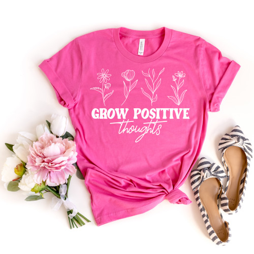 Grow Positive Thoughts Tee White Ink