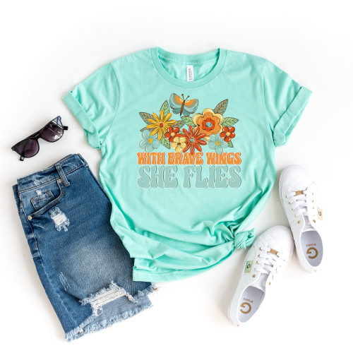 With Brave Wings She Flies Tee