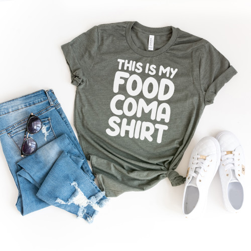 Food Coma Tee White Ink