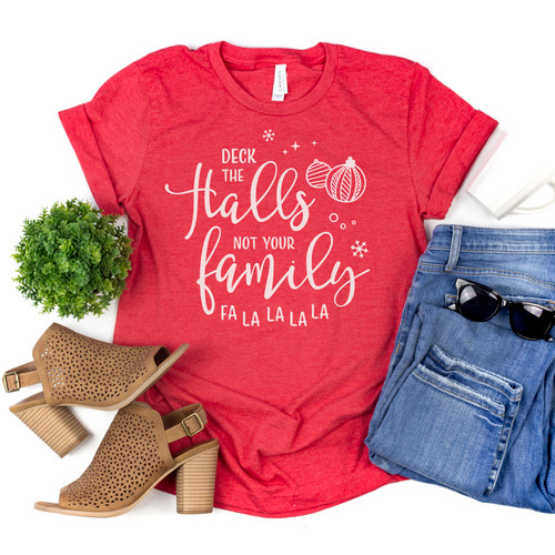 Deck the Halls Tee White Ink