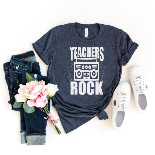Teachers Rock Tee White Ink Teachers Rock Tee White Ink