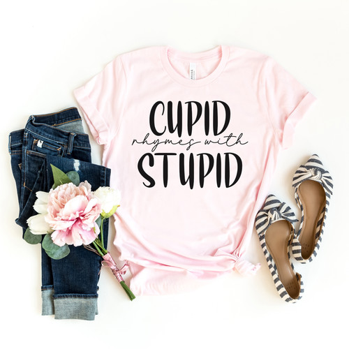 Cupid Rhymes With Stupid Tee Black Ink Cupid Rhymes With Stupid Tee Black Ink