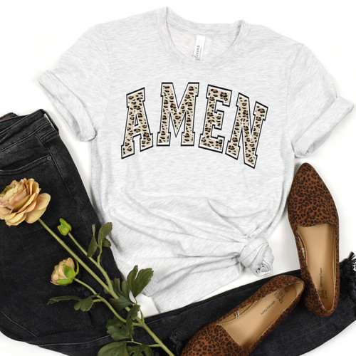 Leopard Amen Tee