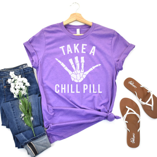 Take a Chill Pill Tee White Ink