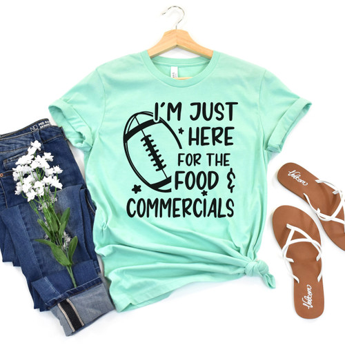 Here for the Food and Commercials Tee Black Ink