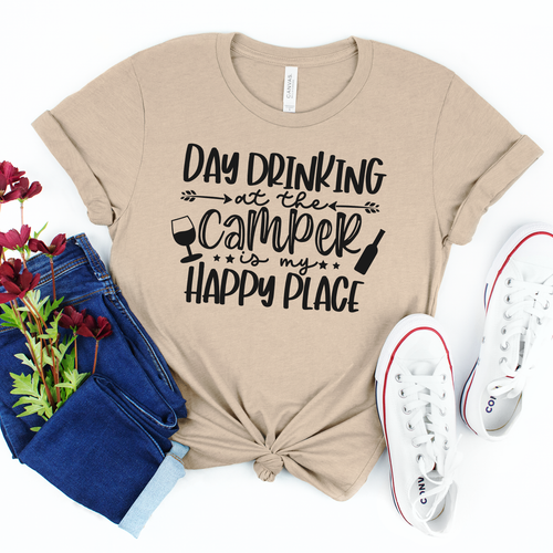 Day Drinking At The Camper Tee Black Ink Day Drinking At The Camper Tee Black Ink