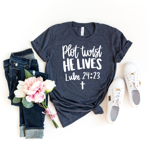 Plot Twist Tee White Ink