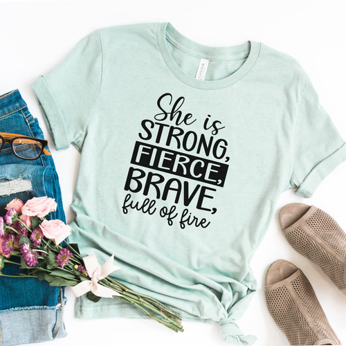 Strong Fierce Brave Tee Black Ink