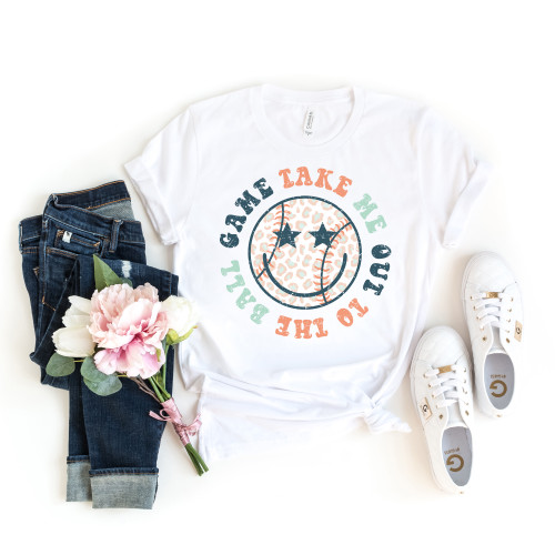 Take Me Out To The Ball Game Smiley Tee 